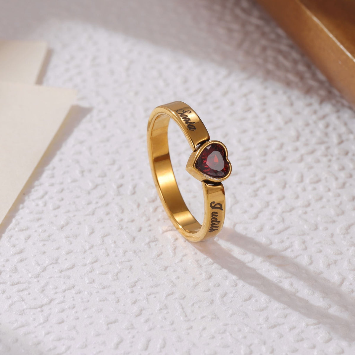 Personalised Two Name Heart Ring