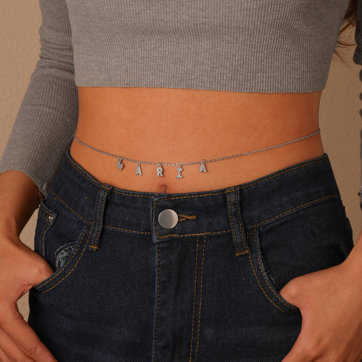Golden Muse – Personalised Name Body Chain