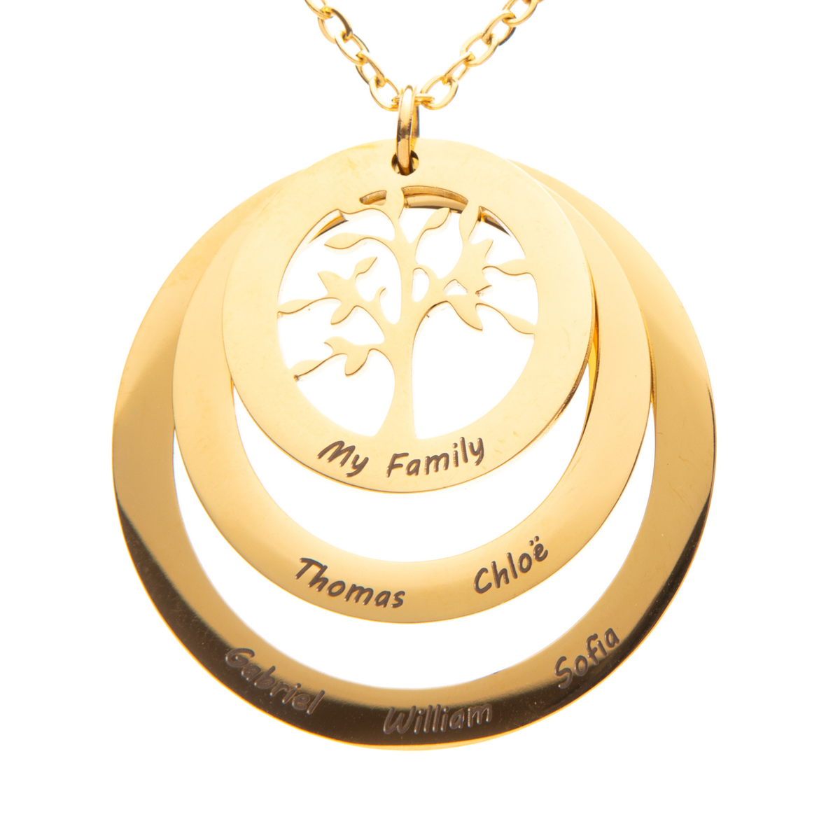 Circle Tree of Life Family Necklace