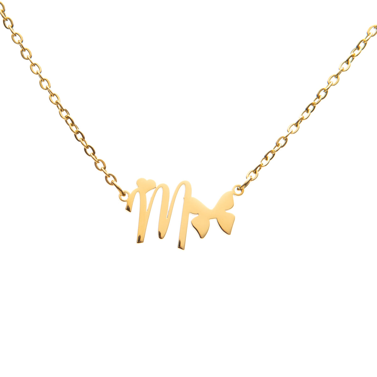 Personalised Butterfly and Heart Initial Necklace