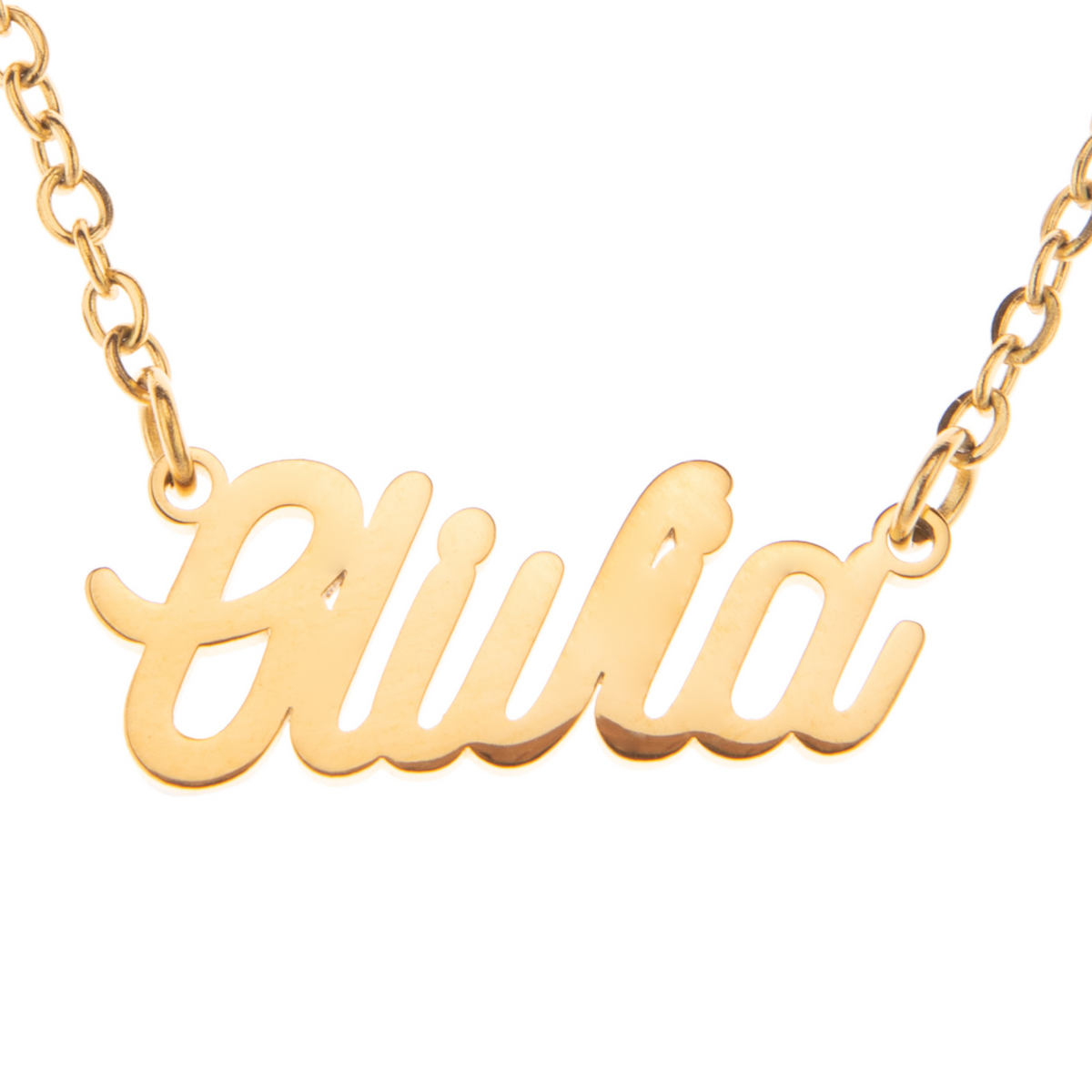 Personalised Thin Chain Script Name Necklace