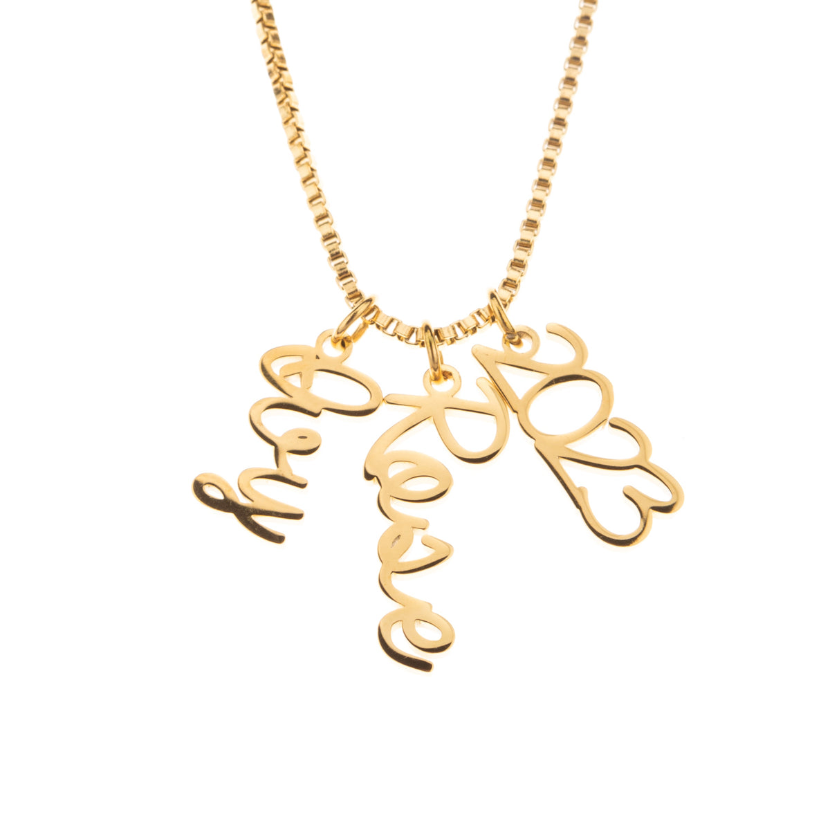 Vertical Cursive Name Necklace