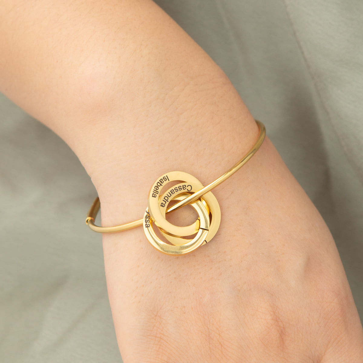 Personalised Russian Rings Bangle Bracelet