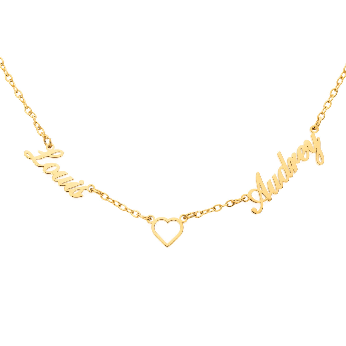 Personalised Heart & Names Necklace