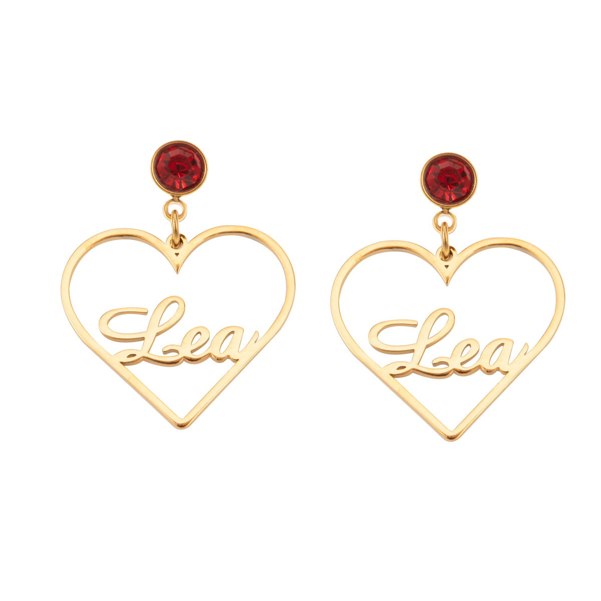 Personalised Heart Name Drop Earrings