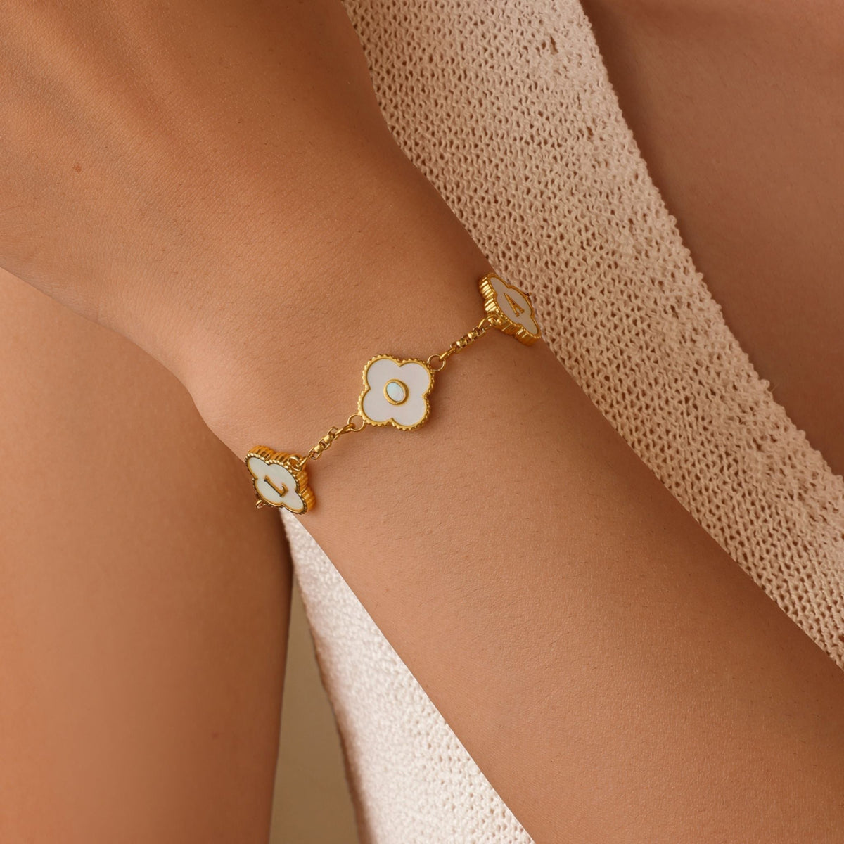 Personalised Clover Initial Bracelet