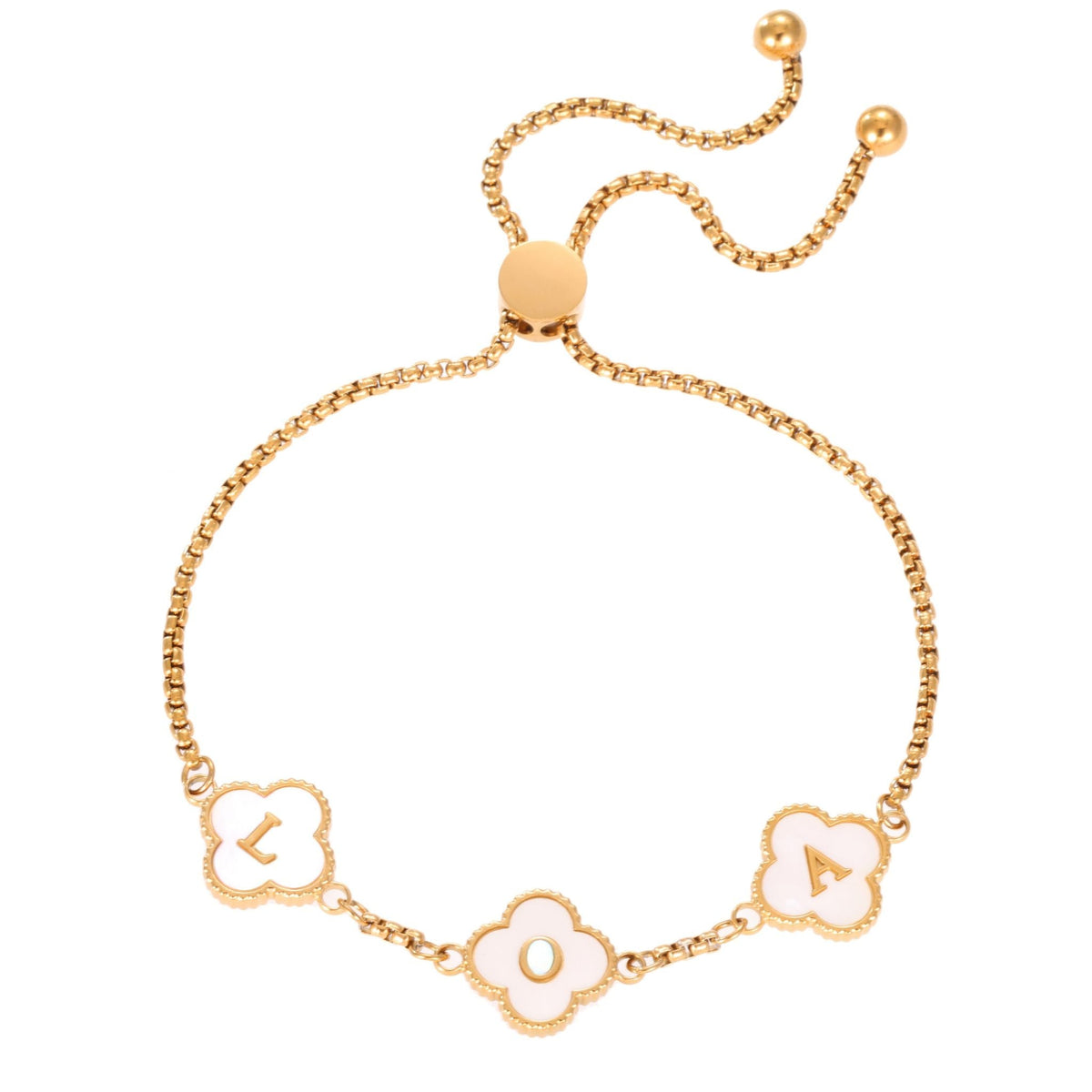 Personalised Clover Initial Bracelet