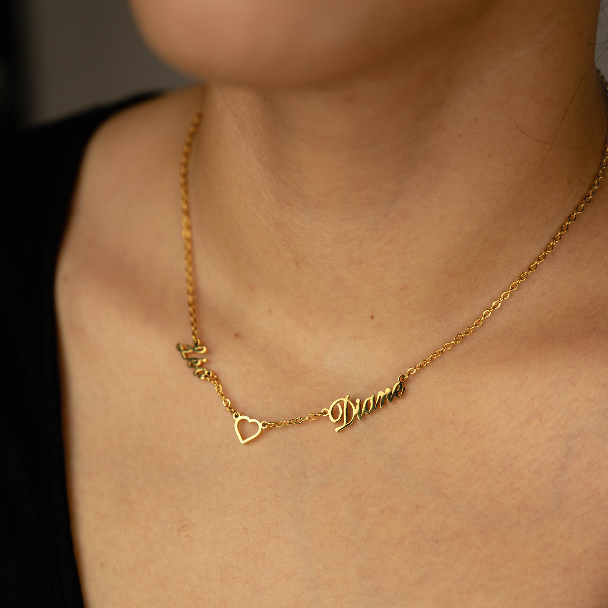 Personalised Heart & Names Necklace