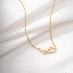 Hebrew Heart Carved Name Necklace