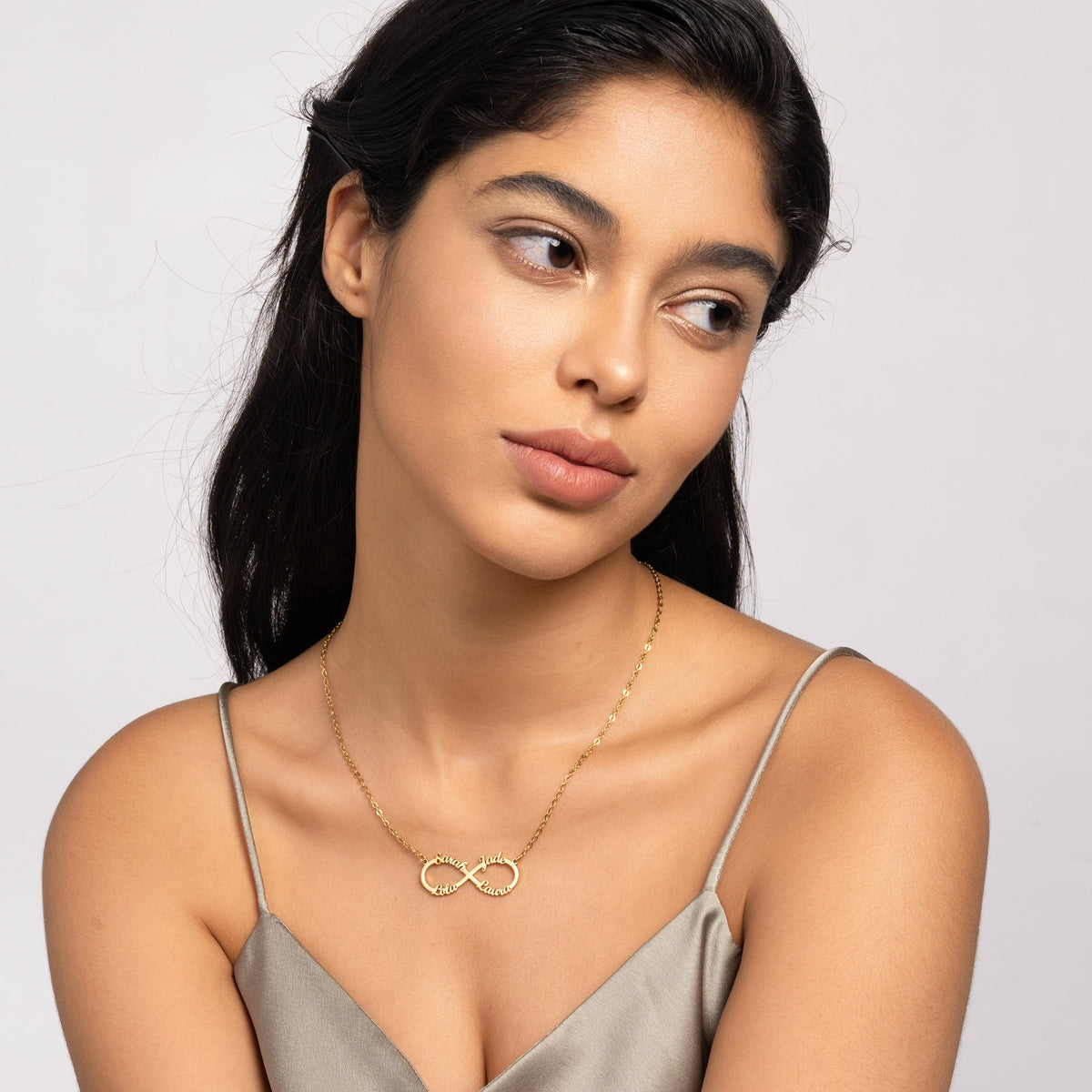 Personalised Four Name Infinity Necklace