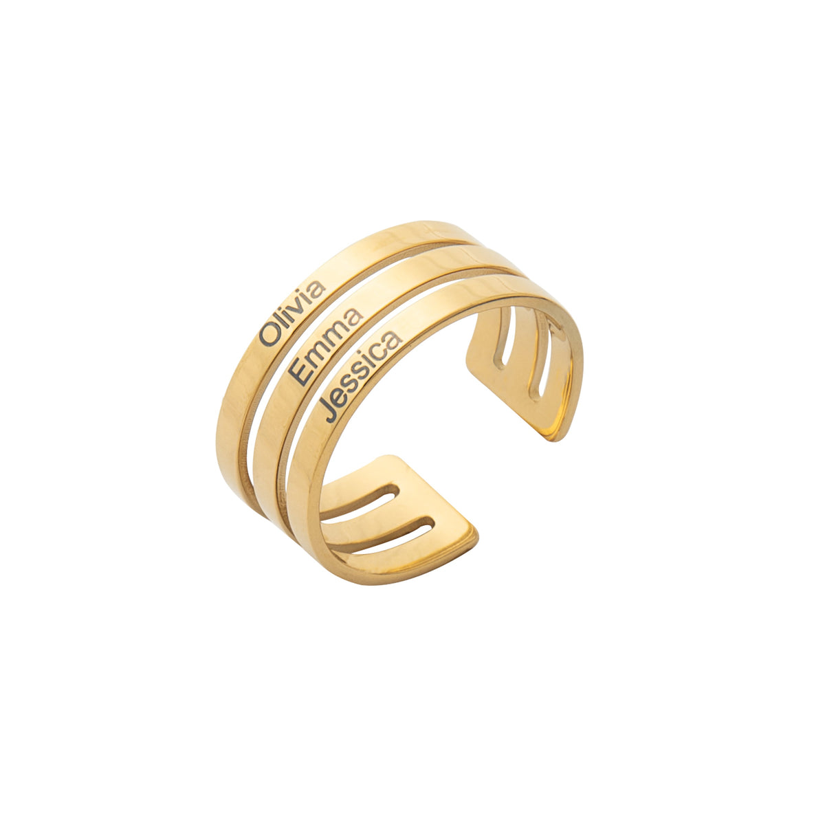 Personalised Three Name Ring