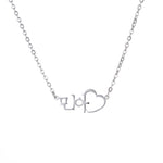 Korean Heart Carved Name Necklace