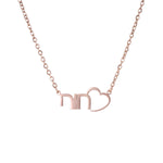 Hebrew Heart Carved Name Necklace