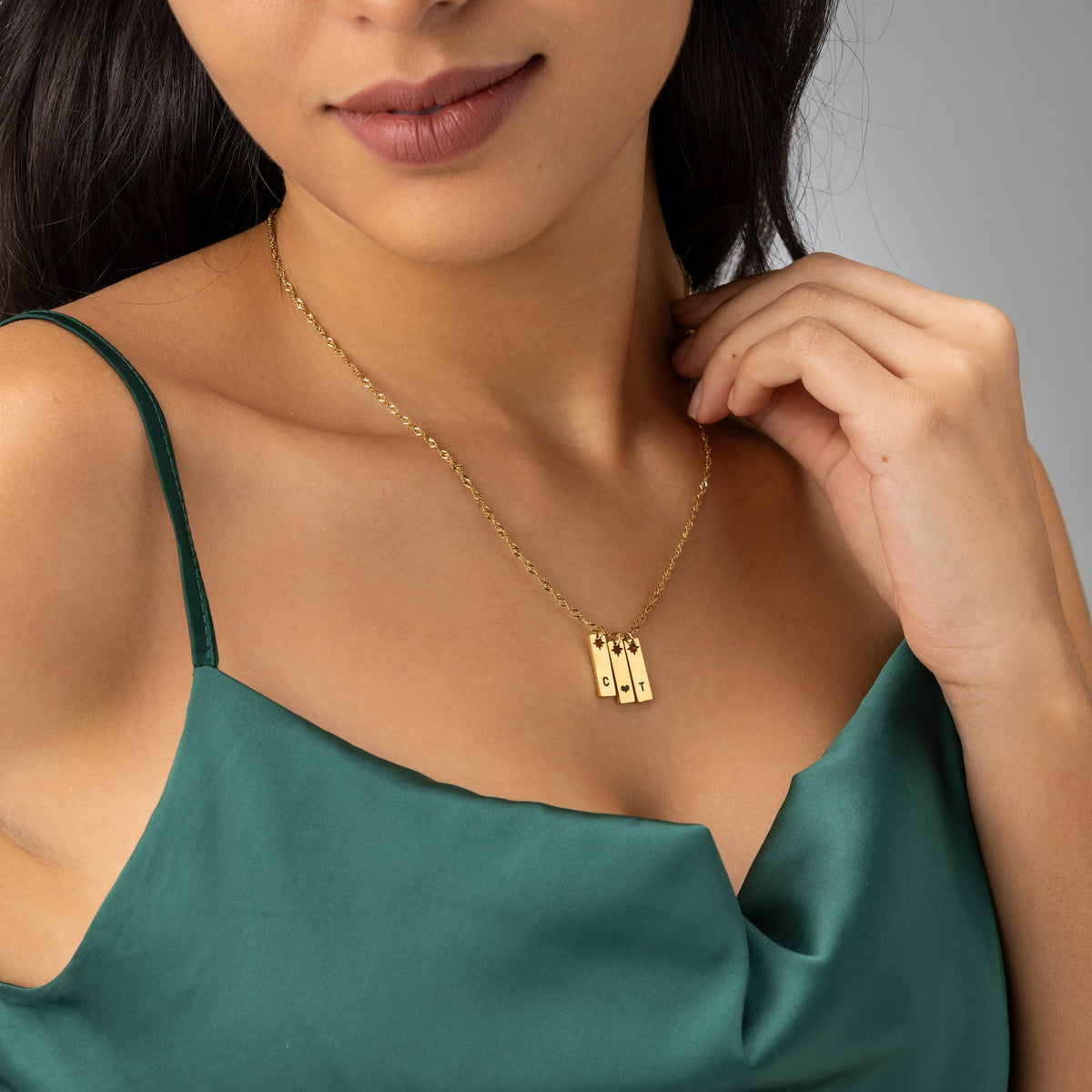 Personalised Initial Pendant Necklace with Star Cut-Out