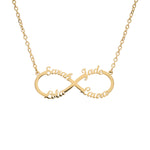 Personalised Four Name Infinity Necklace