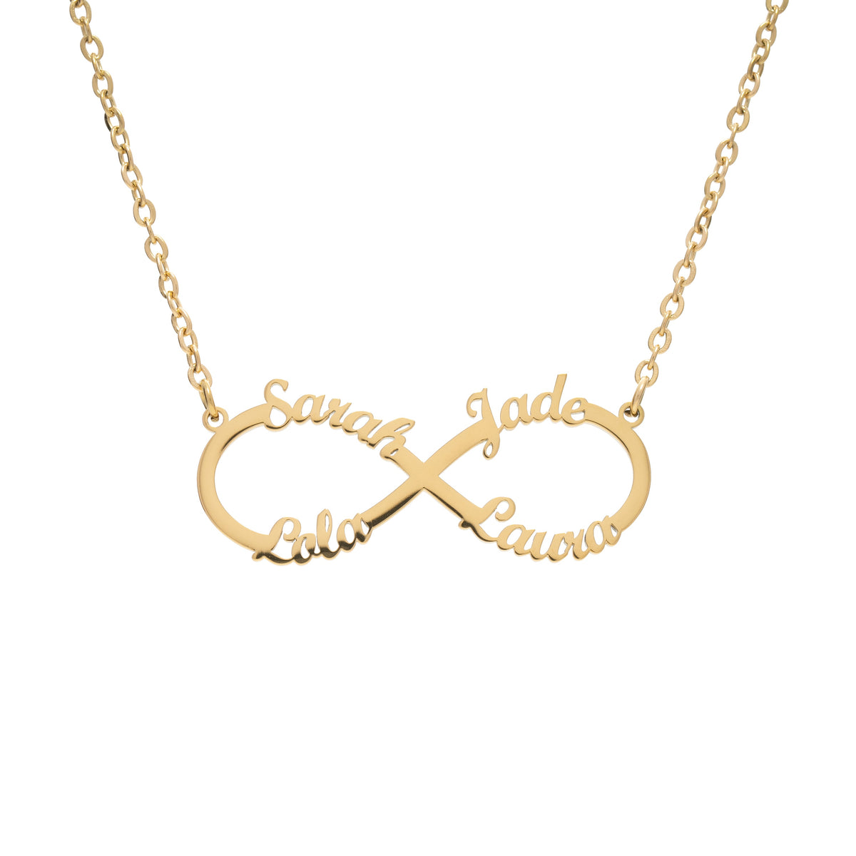 Personalised Four Name Infinity Necklace