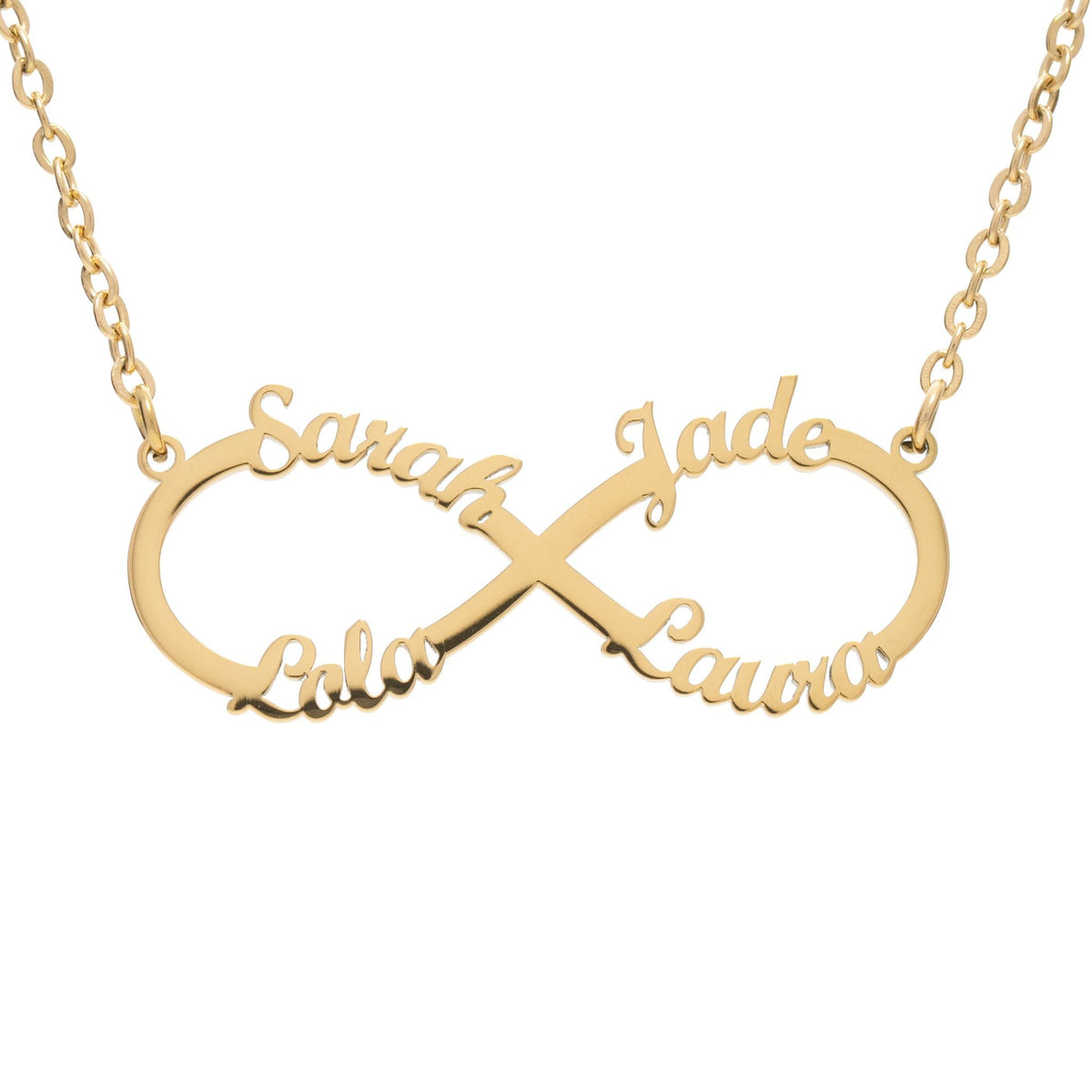 Personalised Four Name Infinity Necklace