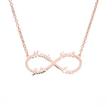 Personalised Four Name Infinity Necklace