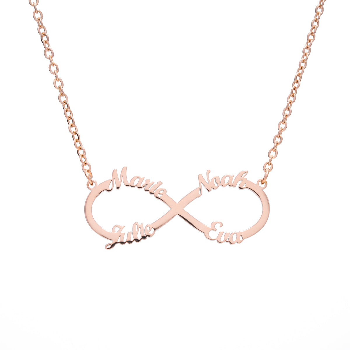 Personalised Four Name Infinity Necklace