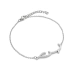 Arabic "Love" (حب) Anklet with Crystal