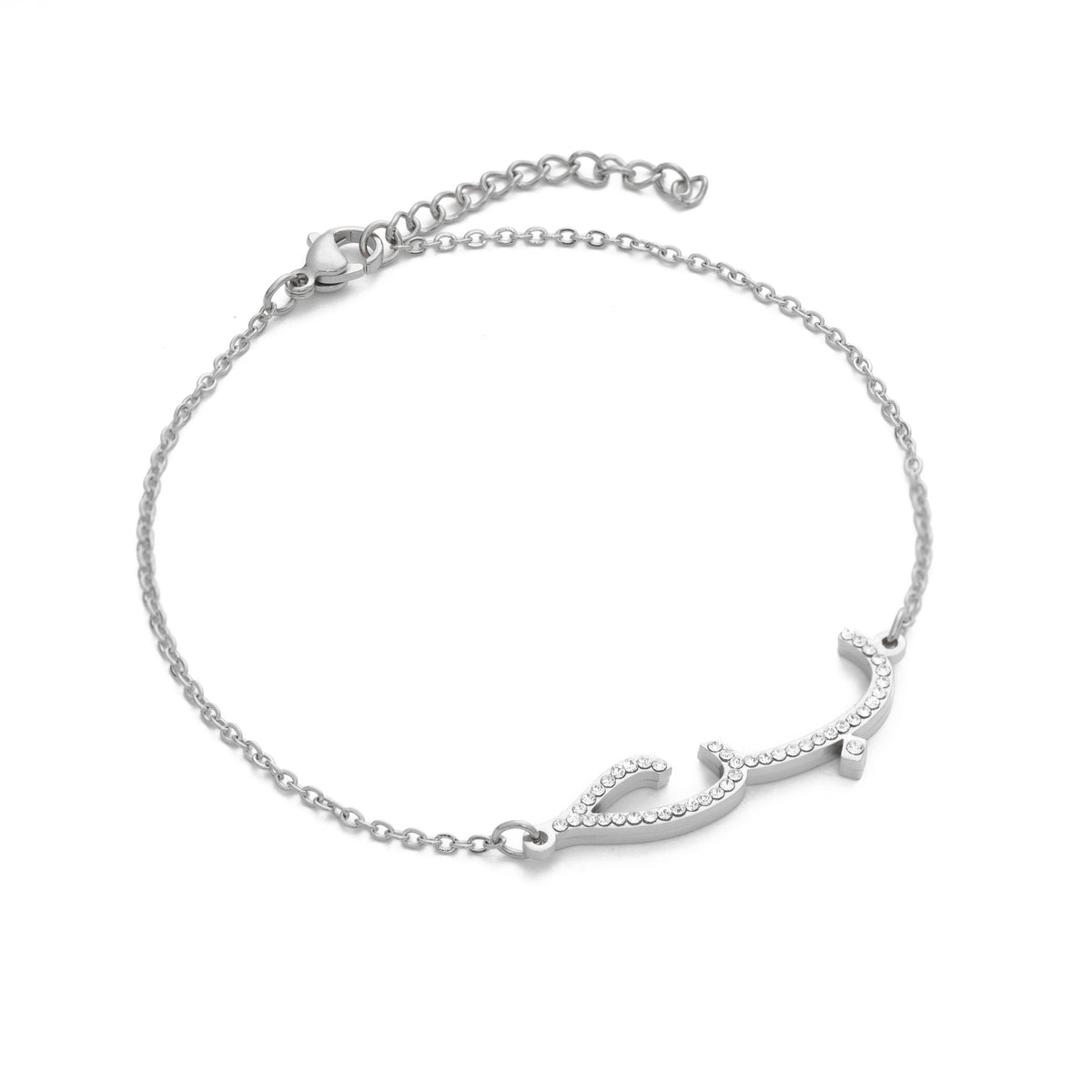 Arabic "Love" (حب) Anklet with Crystal