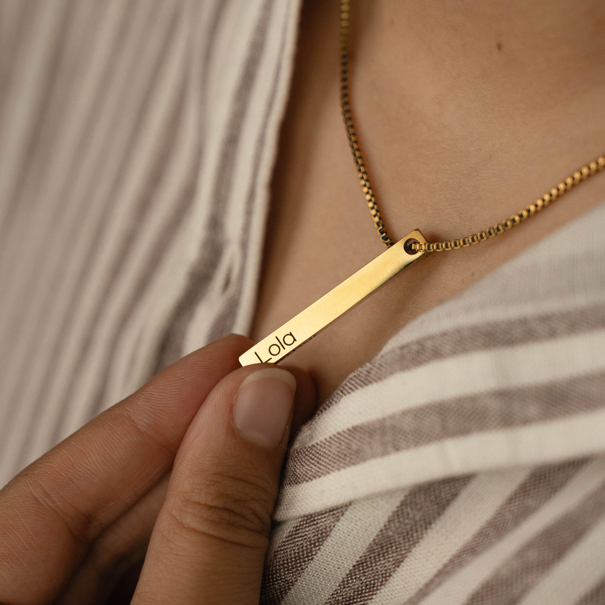 Personalised 3D Bar Necklace