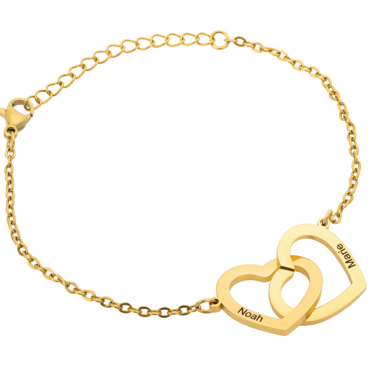 Personalised Double Heart Bracelet