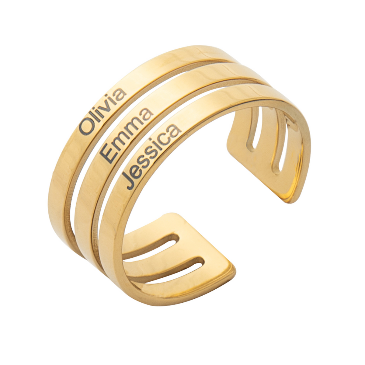 Personalised Three Name Ring