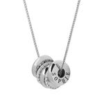 Personalised Engraved Disc Necklace with Sparkling Stones